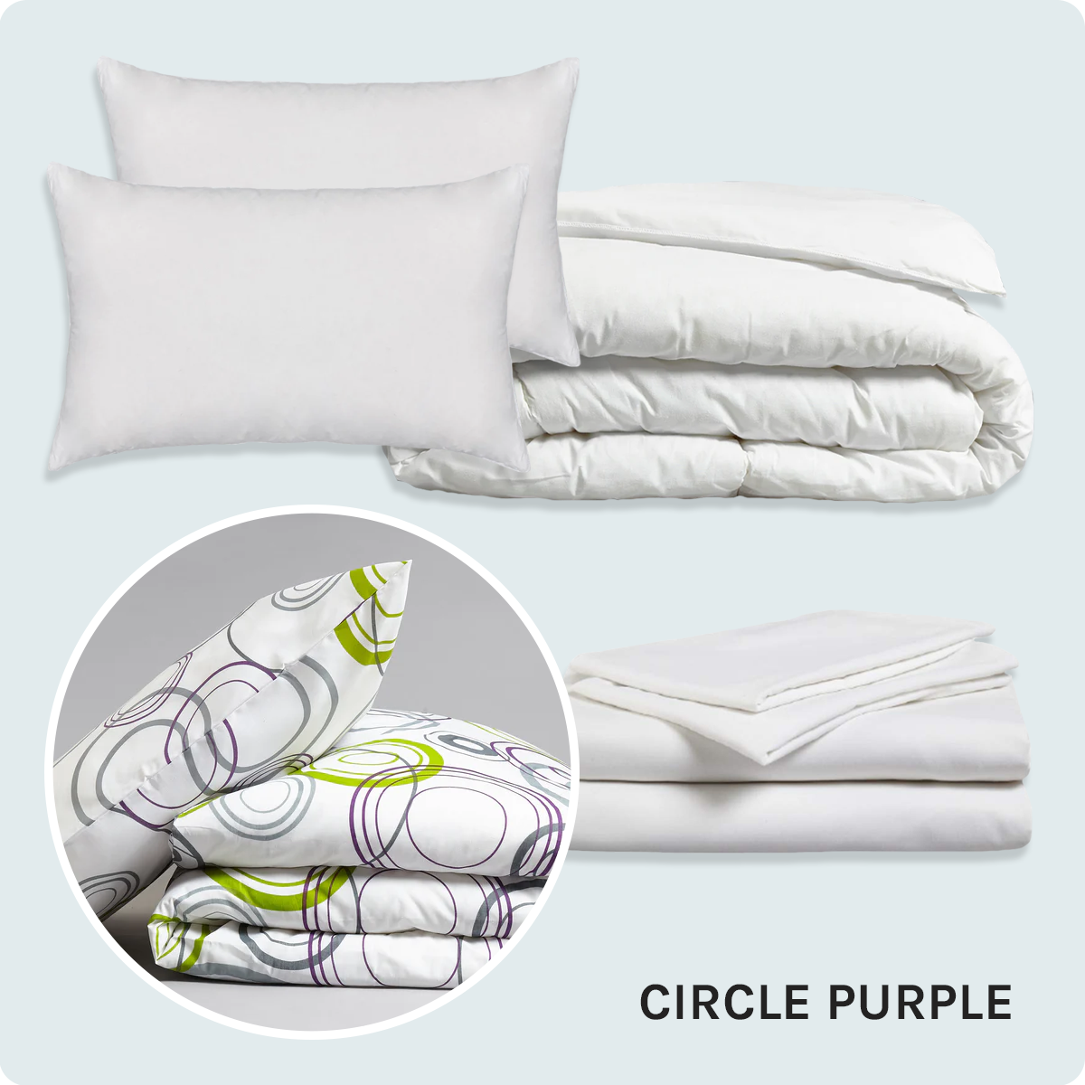 Bed Pack Standard - Small Double - Circle Purple - 10.5 Tog
