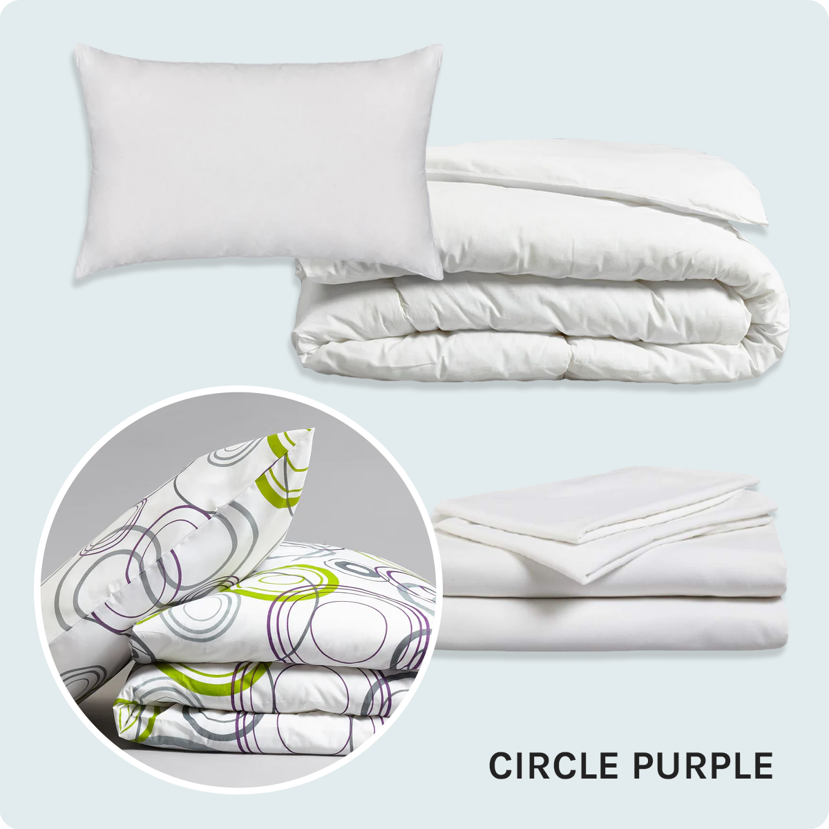 Bed Pack Standard - Single - Circle Purple - 13.5 Tog