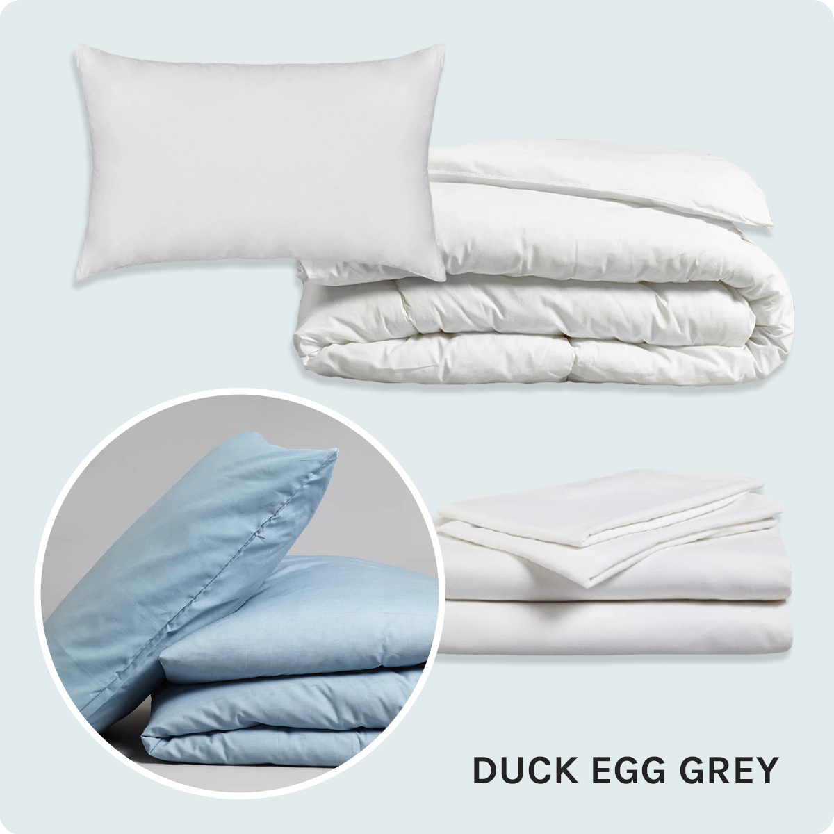 Bed Pack Standard - Single - Duck Egg Grey - 10.5 Tog