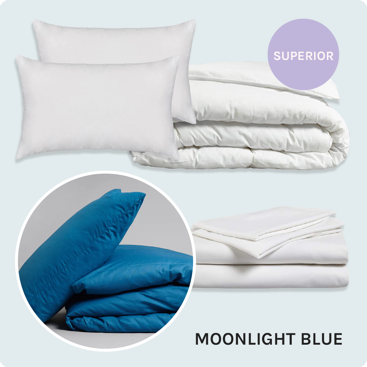 Bed Pack Superior - Double - Moonlight Blue - 10.5 Tog