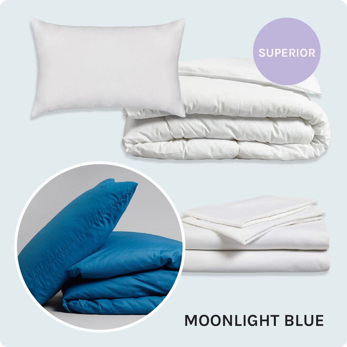 Bed Pack Superior - Single - Moonlight Blue - 12 Tog
