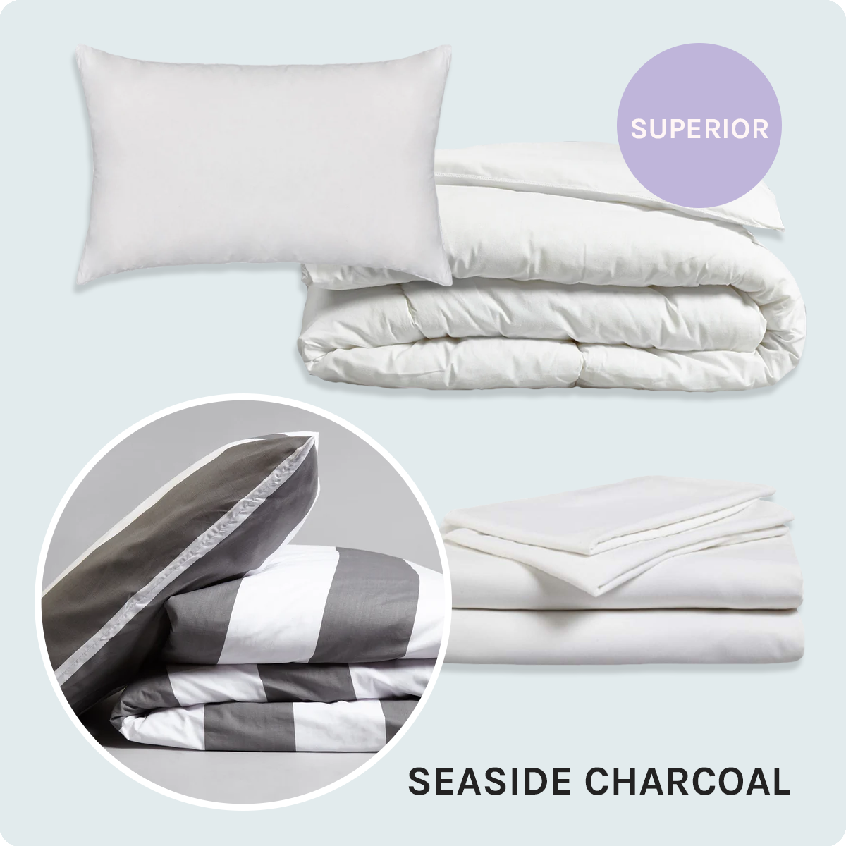 Bed Pack Superior - Single - Seaside Charcoal - 12 Tog